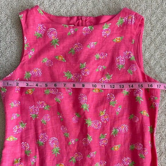 Talbots Petites Vintage Linen/Cotton Blend Shift Dress Pink Pineapple 6P Summer - Picture 13 of 13